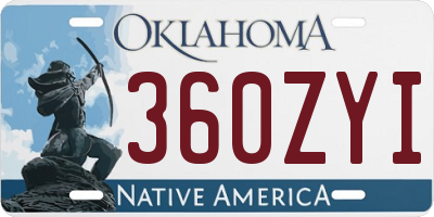 OK license plate 360ZYI