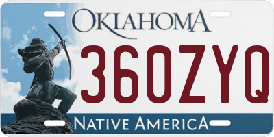 OK license plate 360ZYQ