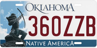 OK license plate 360ZZB