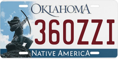 OK license plate 360ZZI