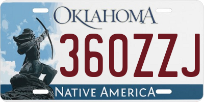 OK license plate 360ZZJ