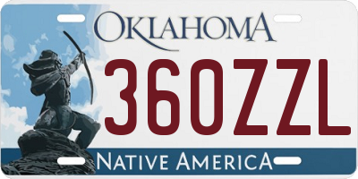 OK license plate 360ZZL