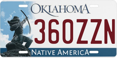 OK license plate 360ZZN