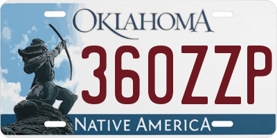 OK license plate 360ZZP