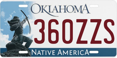 OK license plate 360ZZS