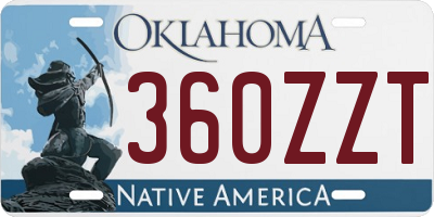 OK license plate 360ZZT