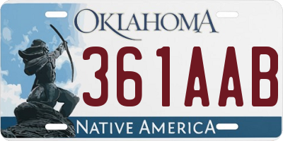 OK license plate 361AAB