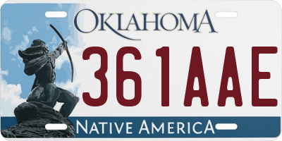 OK license plate 361AAE