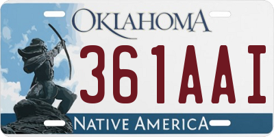 OK license plate 361AAI