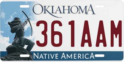 OK license plate 361AAM