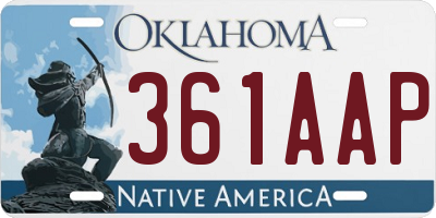 OK license plate 361AAP