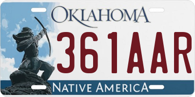 OK license plate 361AAR