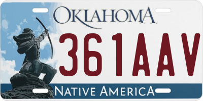 OK license plate 361AAV