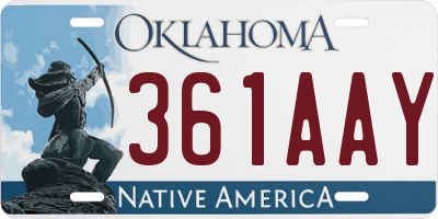 OK license plate 361AAY