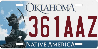 OK license plate 361AAZ