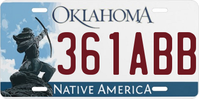 OK license plate 361ABB