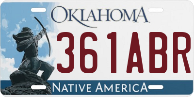 OK license plate 361ABR