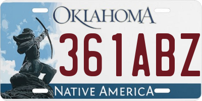 OK license plate 361ABZ