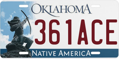 OK license plate 361ACE