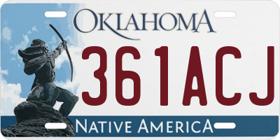 OK license plate 361ACJ