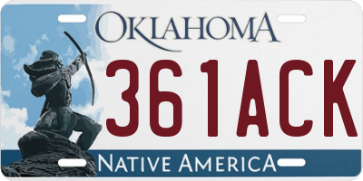 OK license plate 361ACK