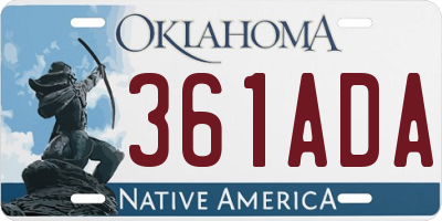 OK license plate 361ADA