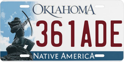 OK license plate 361ADE