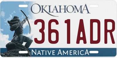 OK license plate 361ADR