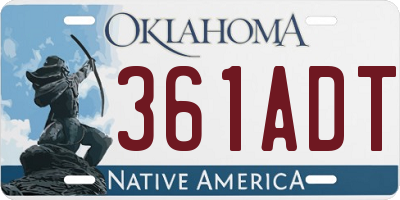 OK license plate 361ADT