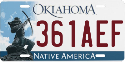 OK license plate 361AEF
