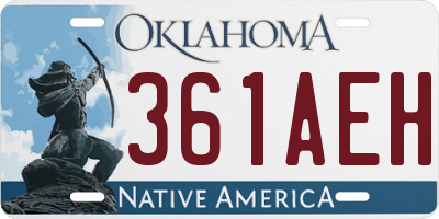 OK license plate 361AEH