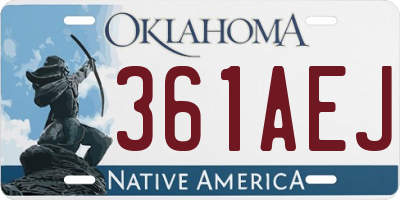 OK license plate 361AEJ
