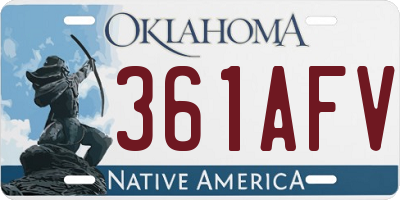 OK license plate 361AFV