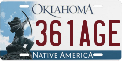 OK license plate 361AGE