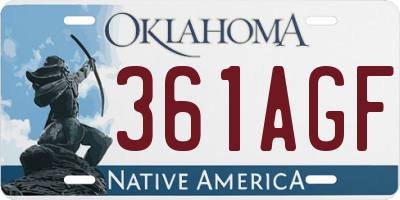 OK license plate 361AGF