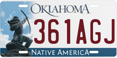 OK license plate 361AGJ