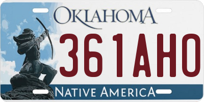 OK license plate 361AHO