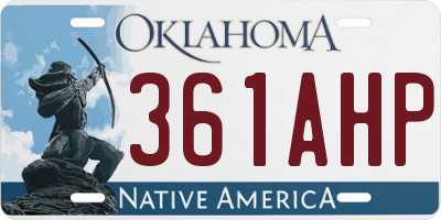 OK license plate 361AHP