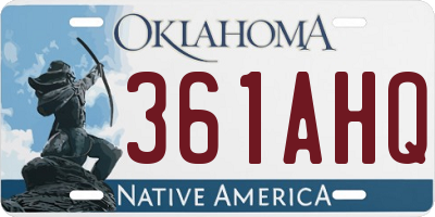 OK license plate 361AHQ