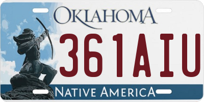OK license plate 361AIU