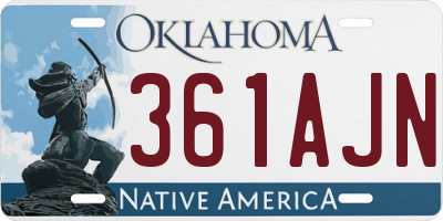 OK license plate 361AJN