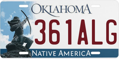 OK license plate 361ALG