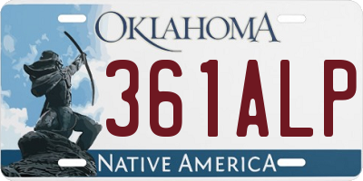 OK license plate 361ALP
