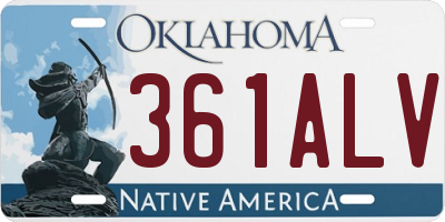 OK license plate 361ALV