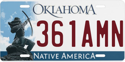 OK license plate 361AMN