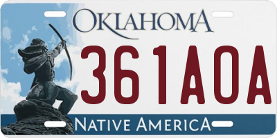 OK license plate 361AOA