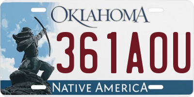 OK license plate 361AOU