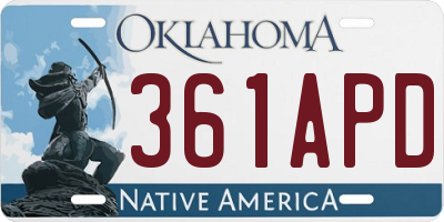 OK license plate 361APD