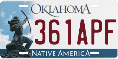 OK license plate 361APF