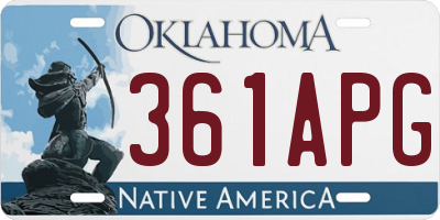 OK license plate 361APG